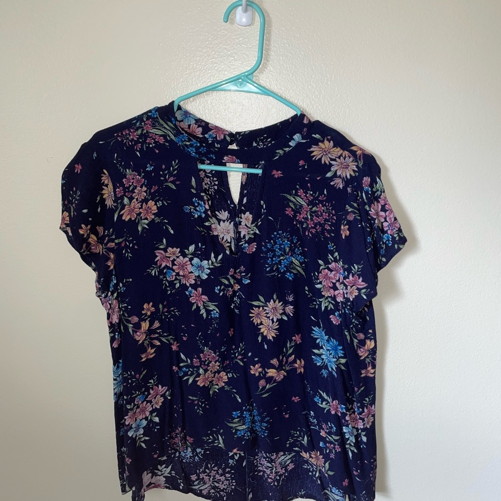 Wallflower Navy Floral Blouse